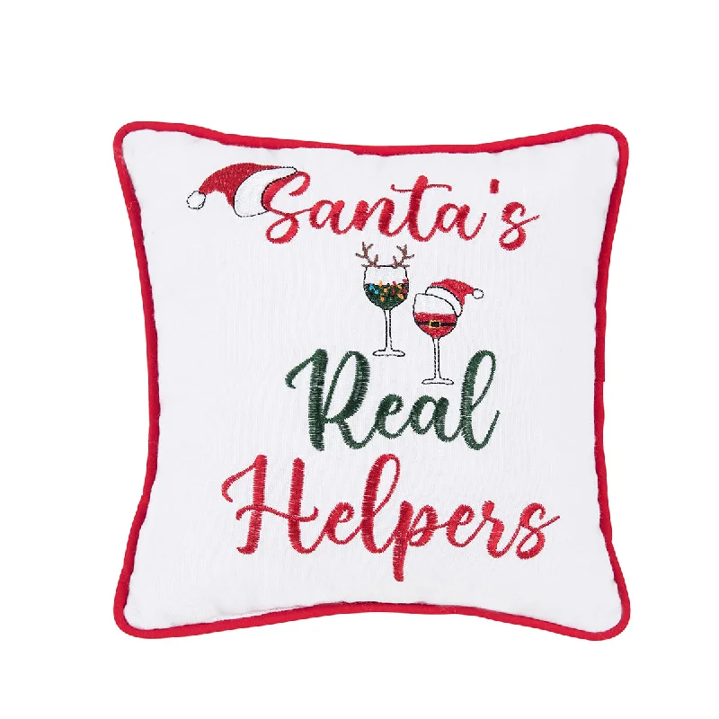 Round Pillows for Boho-Style InteriorsSanta's Real Helpers Mini Pillow