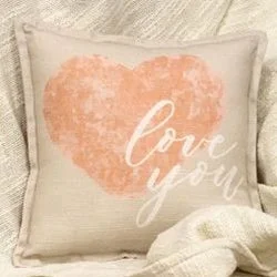 Silk Pillows for Smooth Skin and HairLove You on Heart Pillow