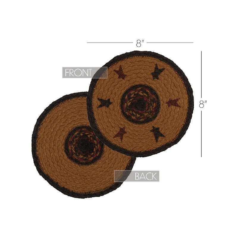 Bed skirts with a jacquard weave for a textured lookHeritage Farms Star Jute Trivet 8 Bed skirts with a jacquard weave for a textured lookHeritage Farms Star Jute Trivet 8