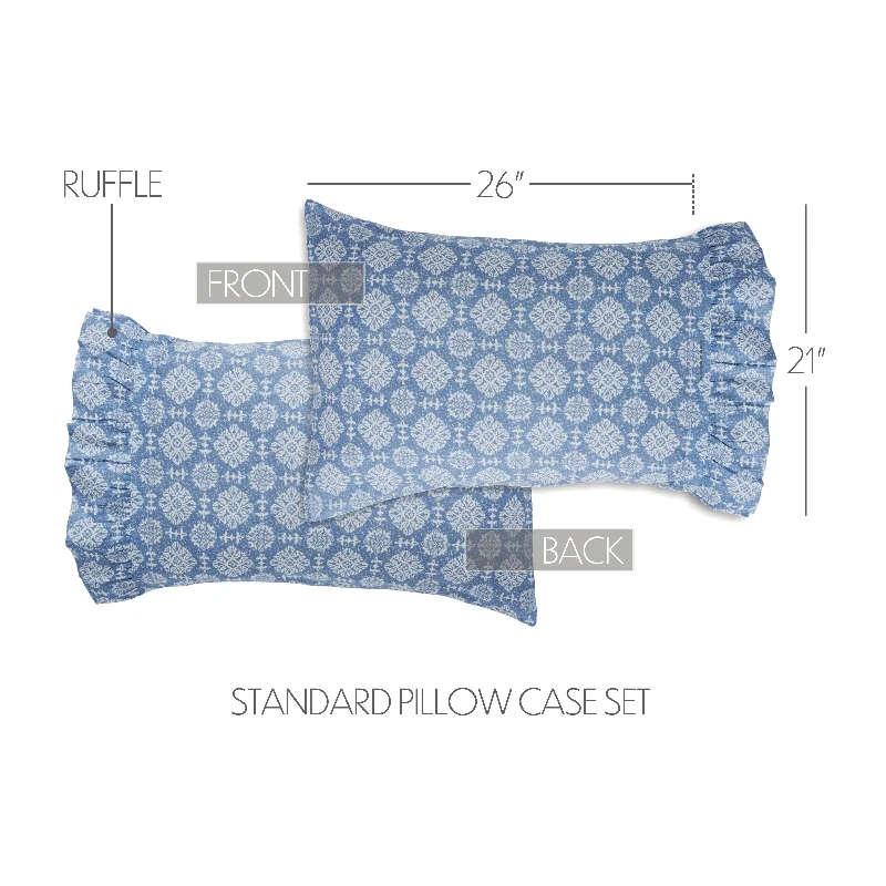 Bed skirts with a tie - back design for adjustabilityJolie Ruffled Standard Pillow Case Set of 2 21x26+4 Bed skirts with a tie - back design for adjustabilityJolie Ruffled Standard Pillow Case Set of 2 21x26+4