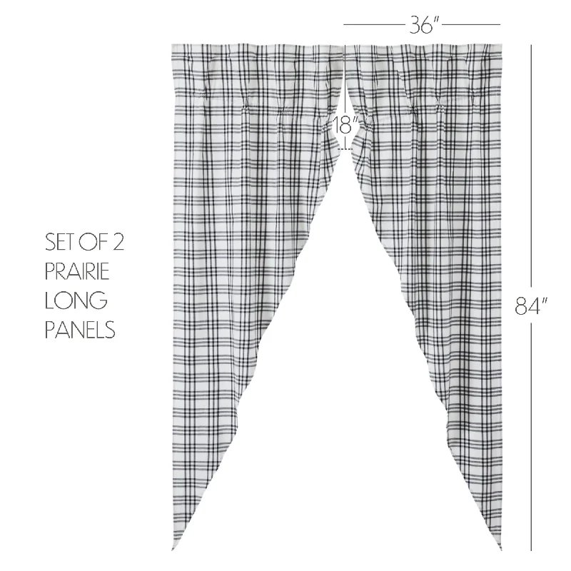 Bed skirts with a nautical themeSawyer Mill Black Plaid Prairie Long Panel Set of 2 84x36x18