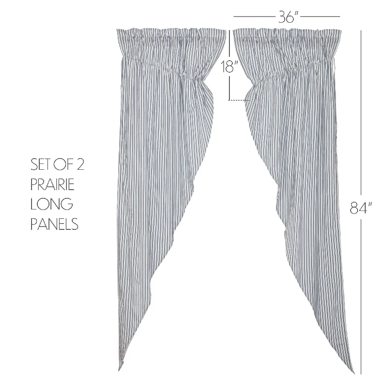 Queen - size bed skirts with ruffled edgesSawyer Mill Blue Ticking Stripe Prairie Long Panel Set of 2 84x36x18 Queen - size bed skirts with ruffled edgesSawyer Mill Blue Ticking Stripe Prairie Long Panel Set of 2 84x36x18