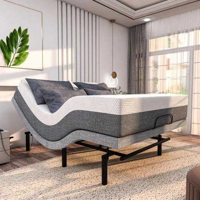 Latex mattresses with natural bounce and breathabilityRenanim Adjustable Bed Frame with 12" Mattress, Dual Massage, Zero Gravity, 5 Minutes Installation, USB Ports, App control Latex mattresses with natural bounce and breathabilityRenanim Adjustable Bed Frame with 12" Mattress, Dual Massage, Zero Gravity, 5 Minutes Installation, USB Ports, App control