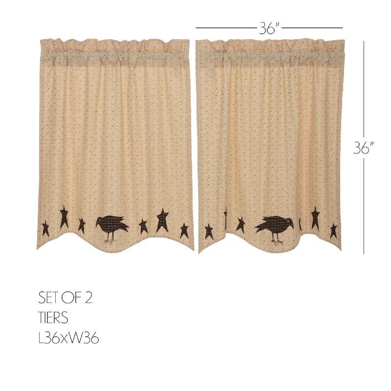 Full - size bed skirts with a gathered fabricKettle Grove Applique Crow and Star Tier Set of 2 L36xW36 Full - size bed skirts with a gathered fabricKettle Grove Applique Crow and Star Tier Set of 2 L36xW36