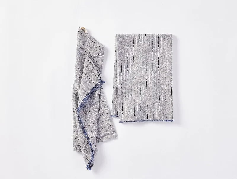 Plush Pillows for a Cozy BedFringe Stripe Organic Hand Towel, Set Of 2