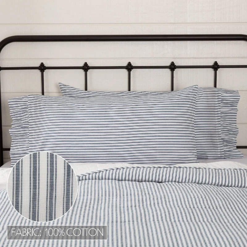 Bed skirts in neutral colors for easy pairingSawyer Mill Blue Ticking Stripe Ruffled King Pillow Case Set of 2 21x40 Bed skirts in neutral colors for easy pairingSawyer Mill Blue Ticking Stripe Ruffled King Pillow Case Set of 2 21x40