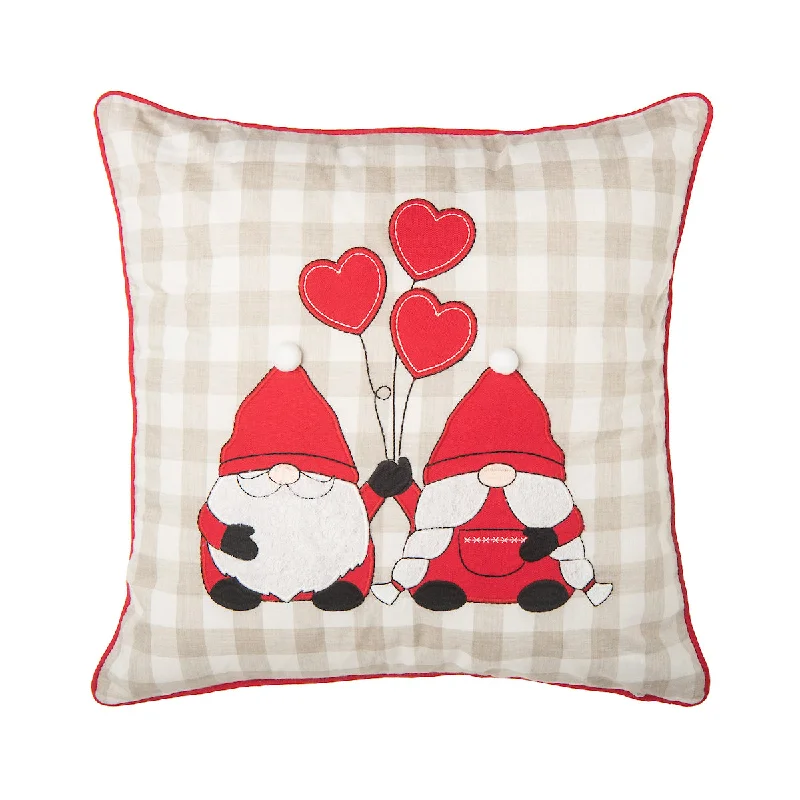 Square Pillows for Modern Home DecorValentine Gnomes Hearts Pillow