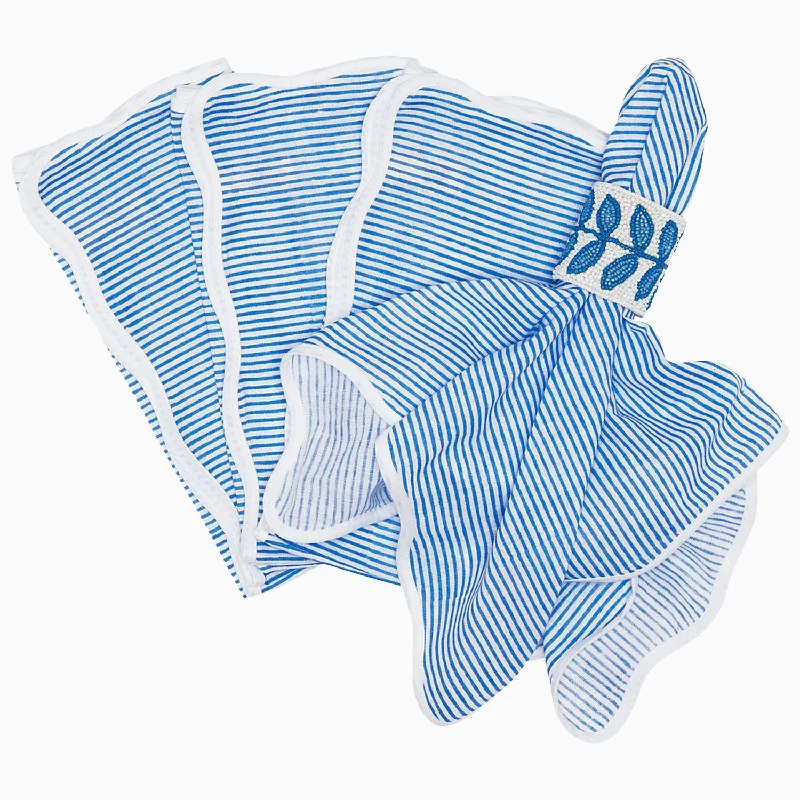 Silk Pillows for Smooth Skin and HairNandi Azure Napkins (Set of 4)