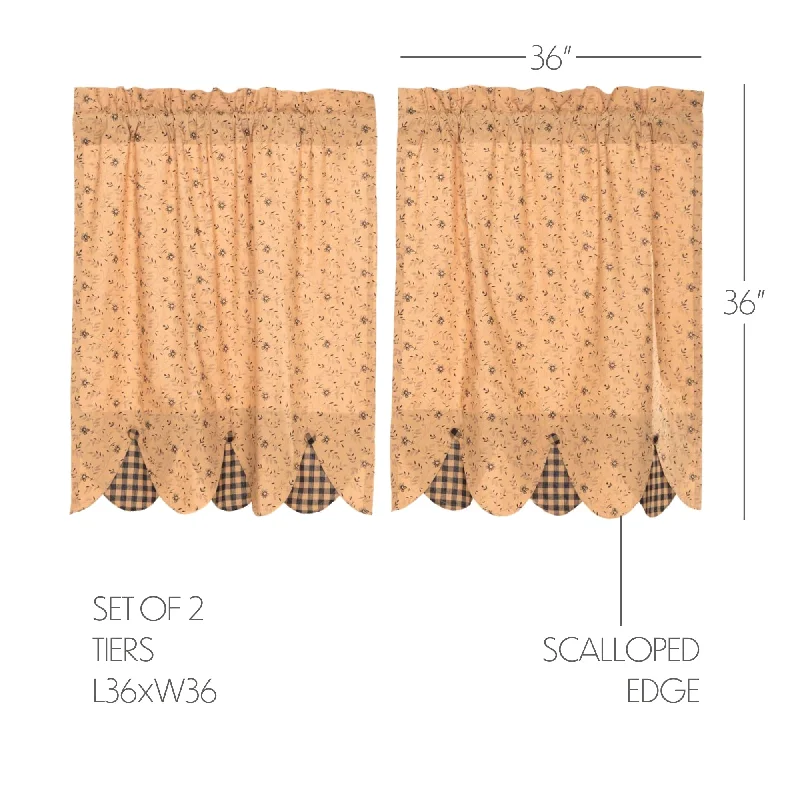 Bed skirts with a lace trim for a romantic touchMaisie Tier Set of 2 L36xW36