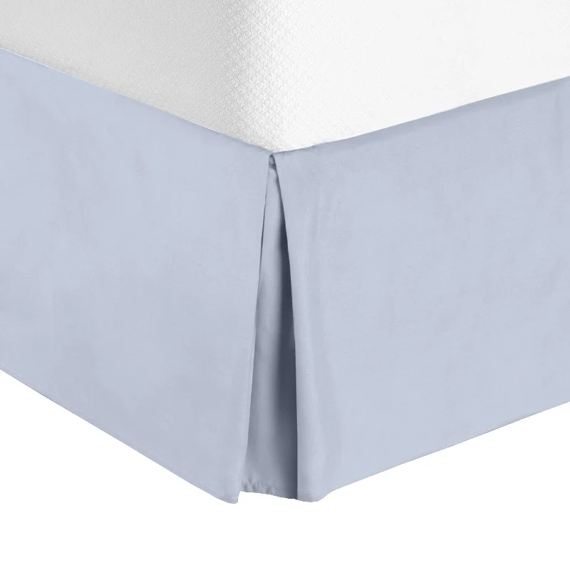 Bed skirts with a plaid pattern for a traditional styleKing 14" Drop Solid Luxury Pleated Bed Skirt in Iced Blue Bed skirts with a plaid pattern for a traditional styleKing 14" Drop Solid Luxury Pleated Bed Skirt in Iced Blue