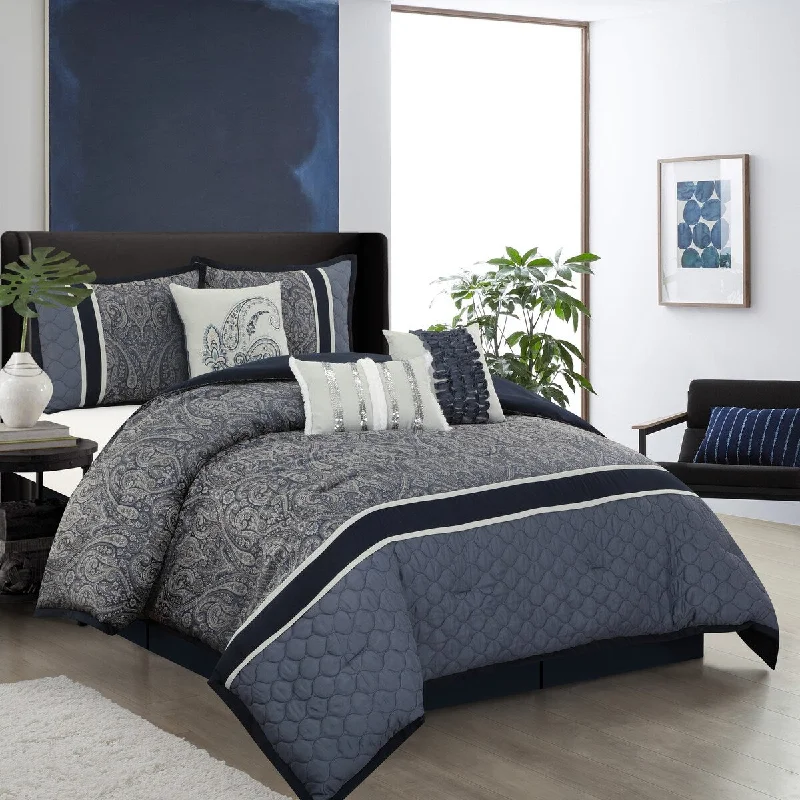 Duck down comforters with a softer feel and good warmth retentionNanshing Frances 7 Piece Paisley Jacquard Comforter Set Duck down comforters with a softer feel and good warmth retentionNanshing Frances 7 Piece Paisley Jacquard Comforter Set