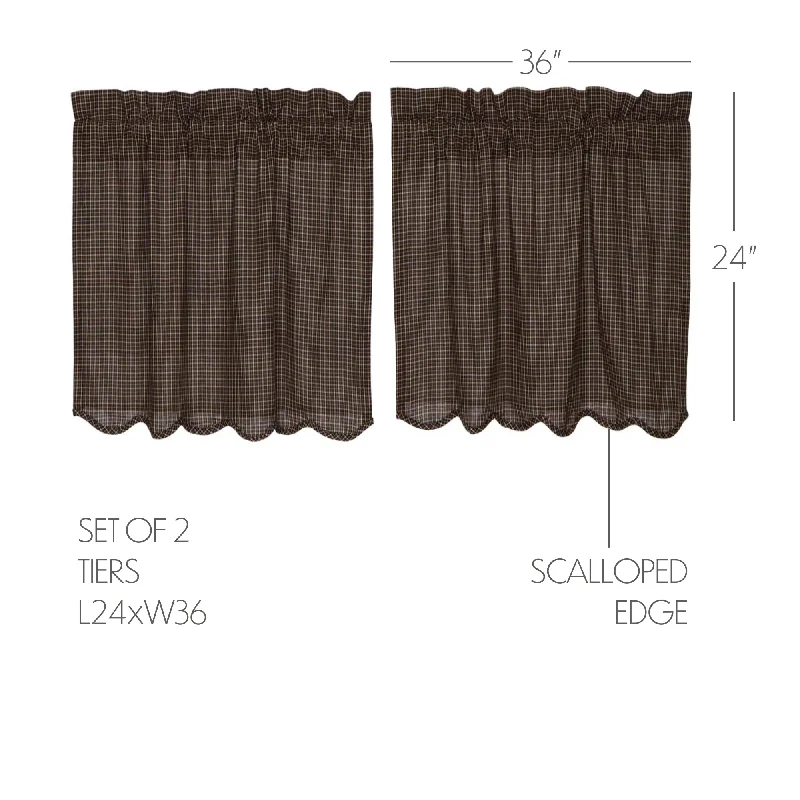 Bed skirts with a shabby - chic styleKettle Grove Plaid Tier Scalloped Set of 2 L24xW36 Bed skirts with a shabby - chic styleKettle Grove Plaid Tier Scalloped Set of 2 L24xW36
