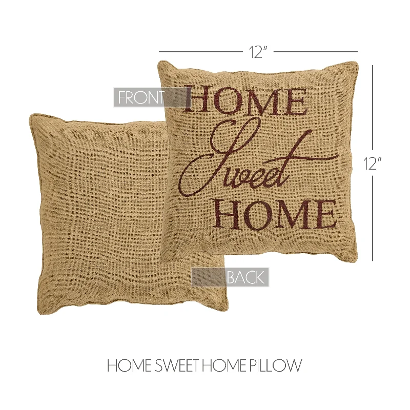 Bed skirts with a multi - colored patternHome Sweet Home Pillow 12x12