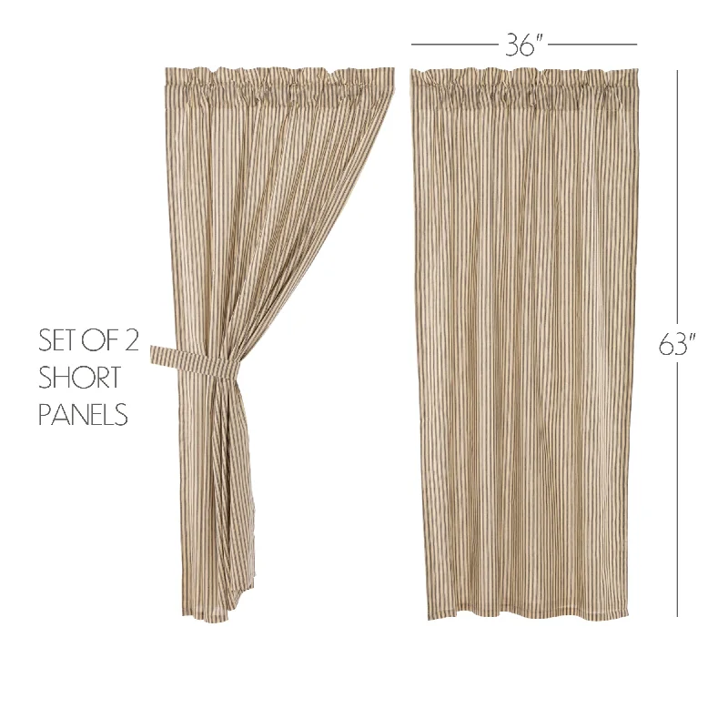 Bed skirts with a soft fleece lining for added comfortSawyer Mill Charcoal Ticking Stripe Short Panel Set of 2 63x36