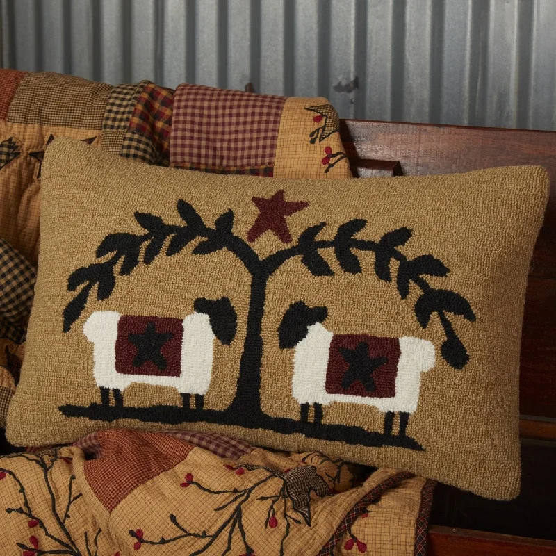 Cooling Pillows for Hot SleepersHeirloom Farm Sheep Hooked Pillow