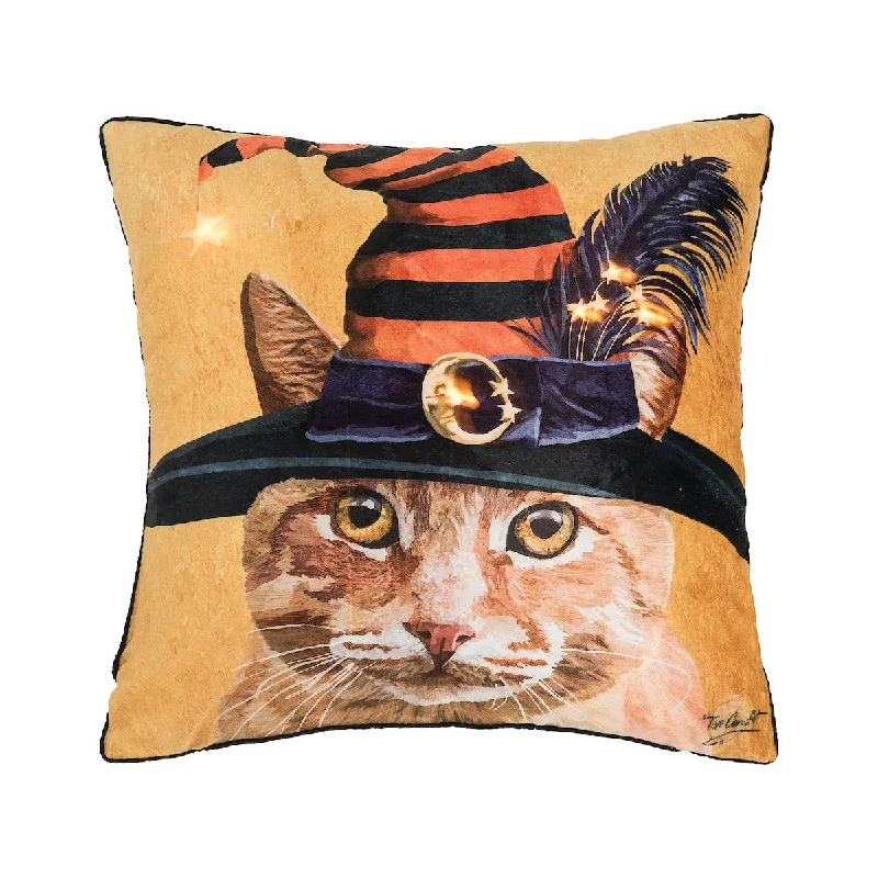Travel Pillows for Long JourneysWitch Cat Chuck LED Pillow
