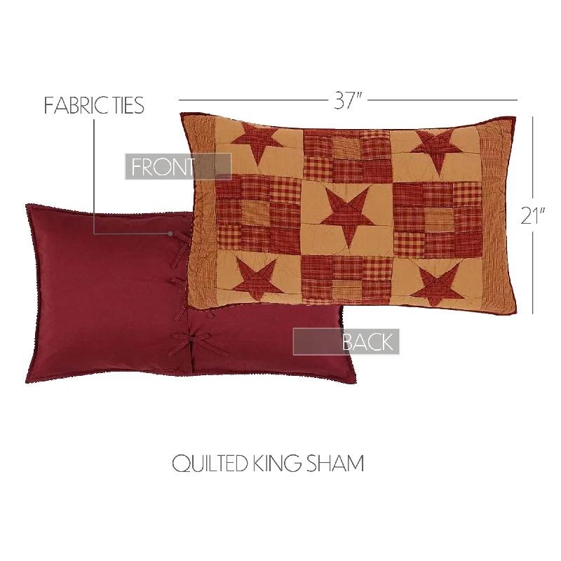 Bed skirts with a country - style patternNinepatch Star King Sham 21x37