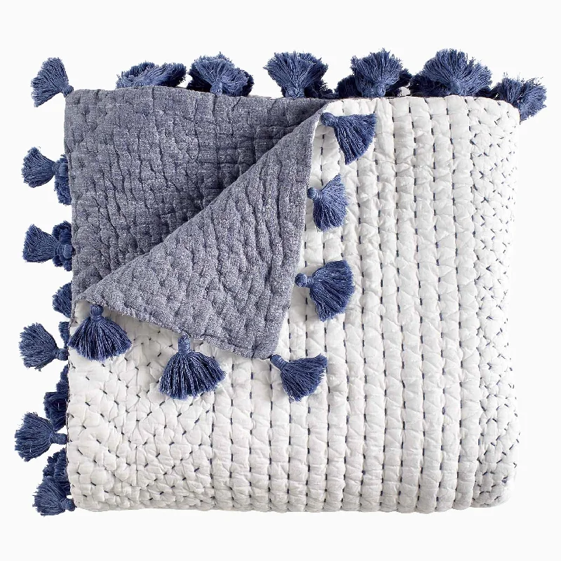 Plush Pillows for a Cozy BedSahati Indigo Throw