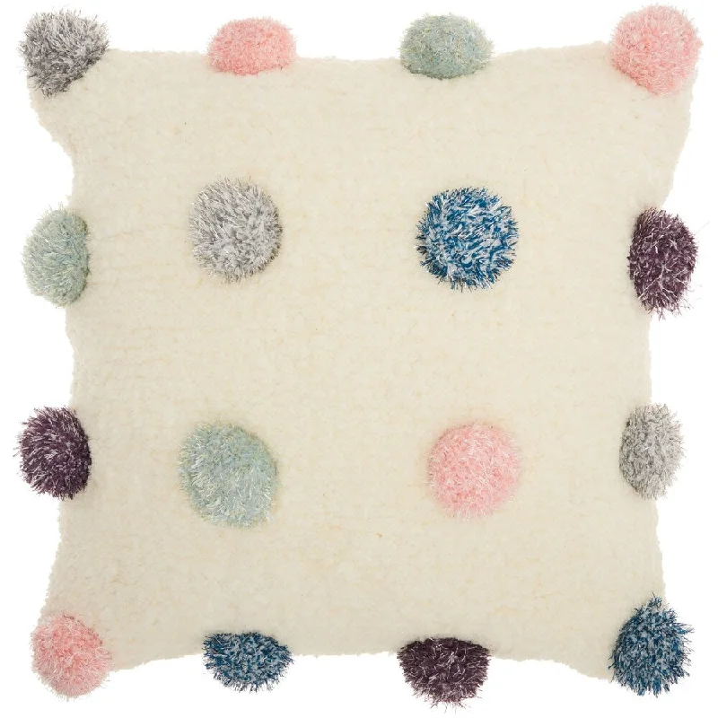 Feather Pillows for a Luxurious SleepMina Victory Shag Shimmer Pom Poms 20" x 20" Multicolor Indoor Throw Pillow Feather Pillows for a Luxurious SleepMina Victory Shag Shimmer Pom Poms 20" x 20" Multicolor Indoor Throw Pillow
