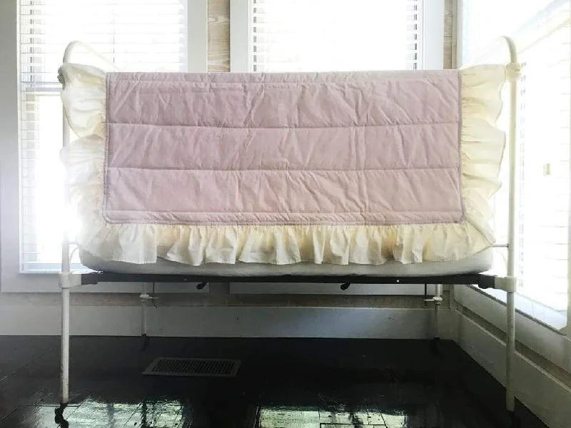 Kids Pillows with Fun DesignsBaby Pink and Ivory Ruffled Handmade Baby Quilt for Girls