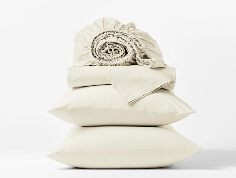 Square Pillows for Modern Home Decor300 TC Organic Percale Sheet Set in Twin XL