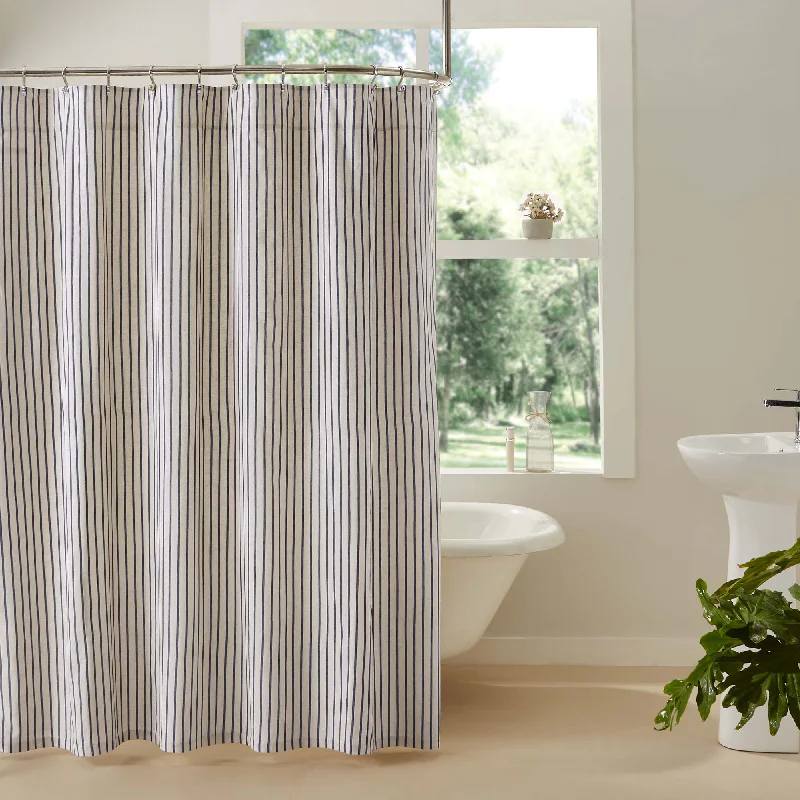 Bed skirts with a scalloped hem for a charming detailKaila Ticking Stripe Shower Curtain 72x72 Bed skirts with a scalloped hem for a charming detailKaila Ticking Stripe Shower Curtain 72x72