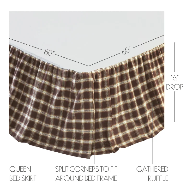 Bed skirts with a football - team - colored patternRory Queen Bed Skirt 60x80x16