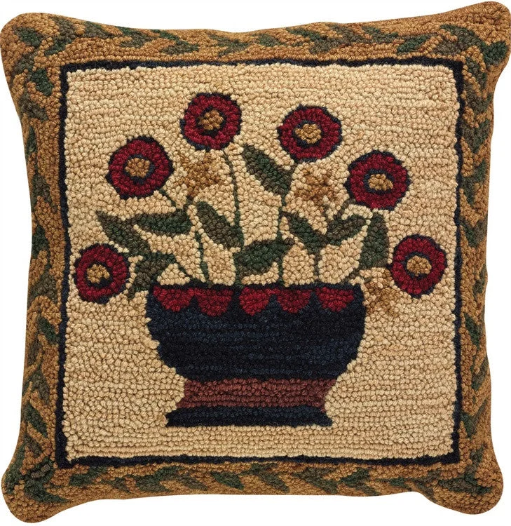 Velvet Pillows for a Touch of EleganceFlower Basket Hooked Pillow