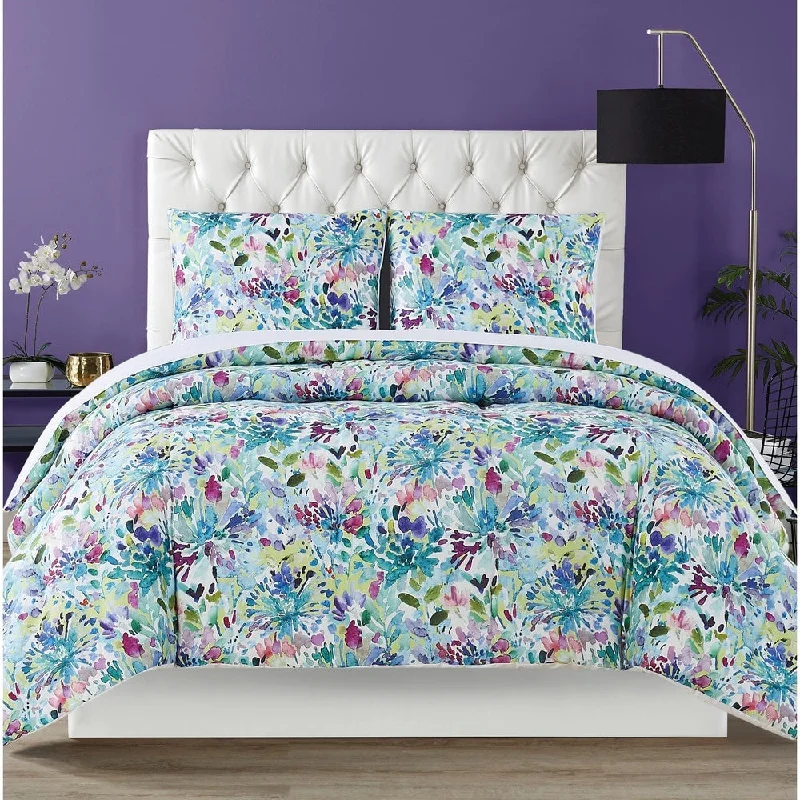 Queen - size comforters for standard queen - sized mattressesChristian Siriano NY® Dahlia Watercolor Floral 3 Piece Comforter Set Queen - size comforters for standard queen - sized mattressesChristian Siriano NY® Dahlia Watercolor Floral 3 Piece Comforter Set