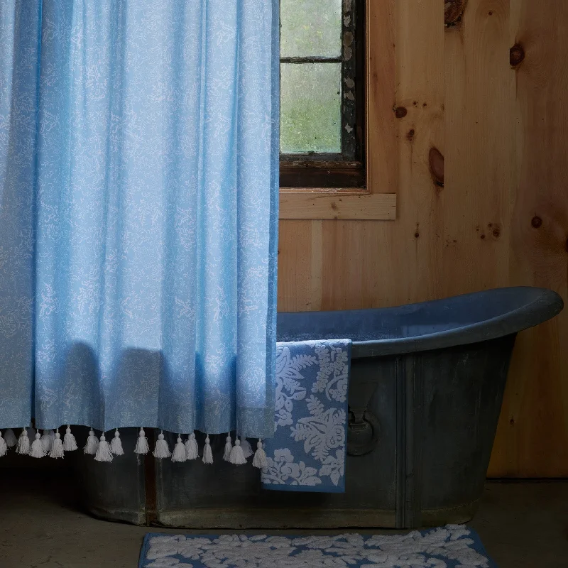 Kids Pillows with Fun DesignsAvni Light Indigo Organic Shower Curtain