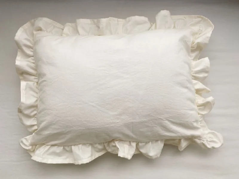 Silk Pillows for Smooth Skin and HairIvory Ruffled Crib Pillow