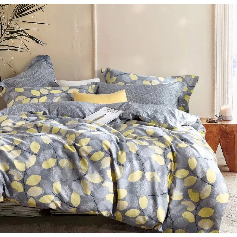 Goose down comforters known for their superior quality and insulationPorch & Den Woodgrove Grey/ Yellow Leaf Pattern Cotton Comforter Set Goose down comforters known for their superior quality and insulationPorch & Den Woodgrove Grey/ Yellow Leaf Pattern Cotton Comforter Set