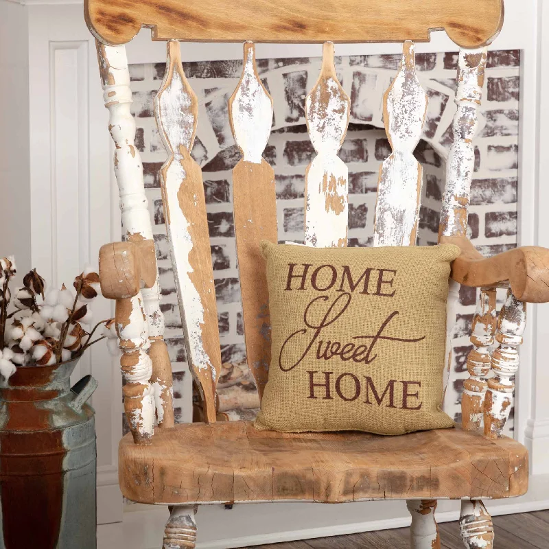 Square Pillows for Modern Home DecorHome Sweet Home Burlap Pillow