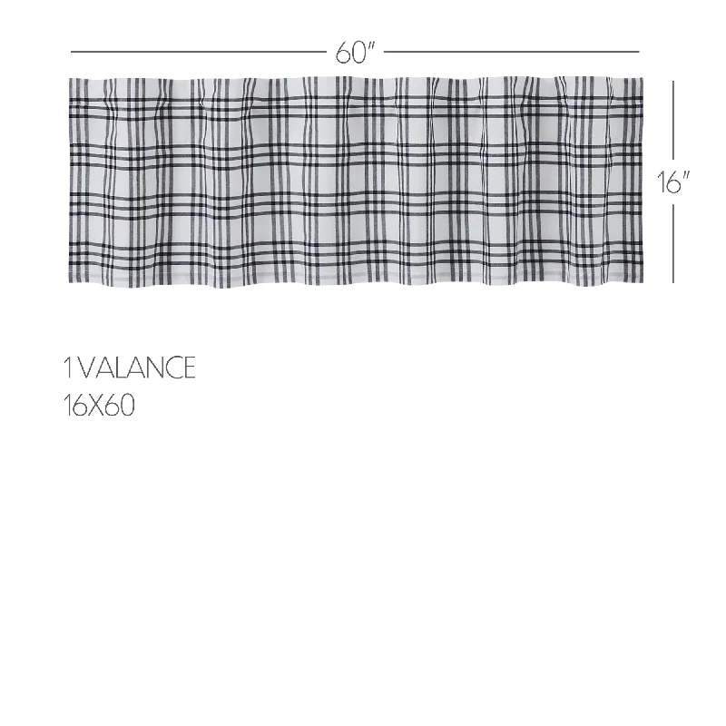 Bed skirts with a high - thread count for a quality feelSawyer Mill Black Plaid Valance 16x60 Bed skirts with a high - thread count for a quality feelSawyer Mill Black Plaid Valance 16x60
