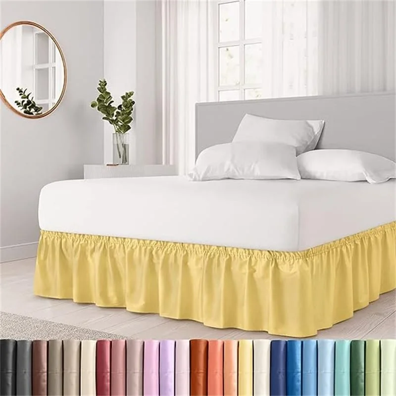 Bed skirts with a high - quality elastic waistbandMicro fiber pleated bed skirt
