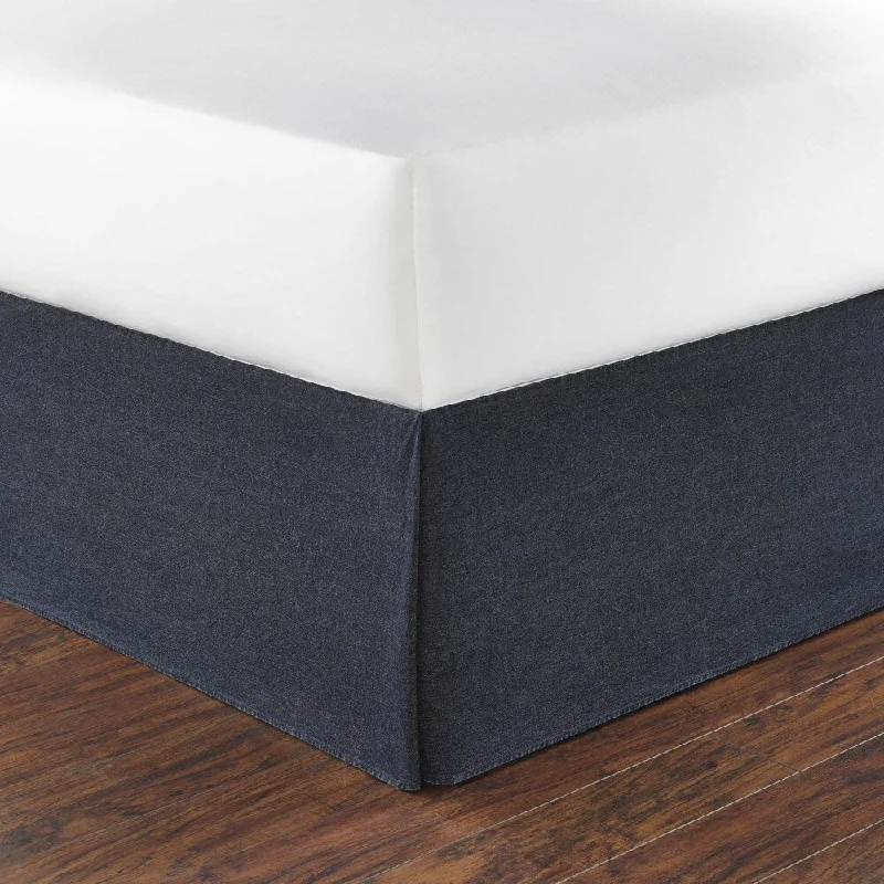 Bed skirts with a jacquard weave for a textured lookPoppy and Fritz Denim Blue 15-inch Drop Bedskirt Bed skirts with a jacquard weave for a textured lookPoppy and Fritz Denim Blue 15-inch Drop Bedskirt