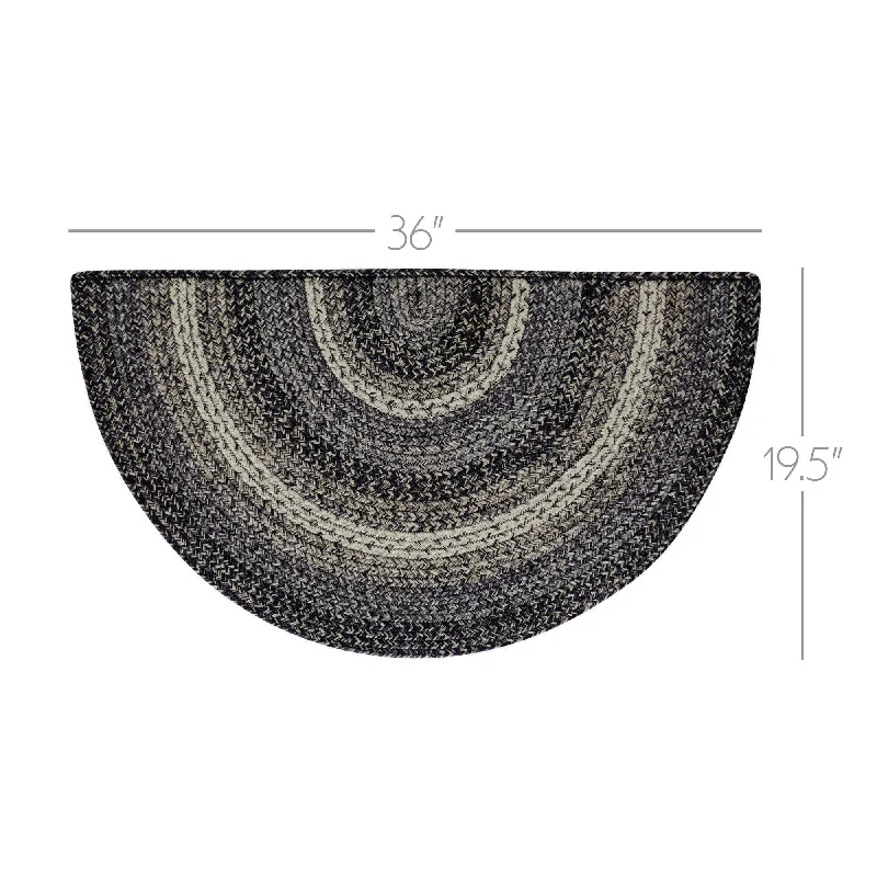 Bed skirts with a satin finish for a shiny appearanceSawyer Mill Black White Jute Rug Half Circle w/ Pad 19.5x36 Bed skirts with a satin finish for a shiny appearanceSawyer Mill Black White Jute Rug Half Circle w/ Pad 19.5x36