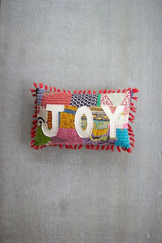 Bolster Pillows for Sofa DecorationKalalou NRV2201 Christmas Joy Kantha Pillow