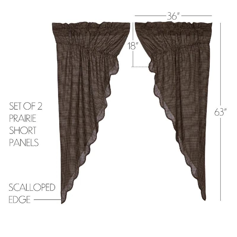 Bed skirts with a country - style patternKettle Grove Plaid Prairie Short Panel Scalloped Set of 2 63x36x18