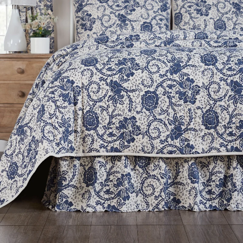 Twin - size bed skirts for a single bedDorset Navy Floral Queen Bed Skirt 60x80x16