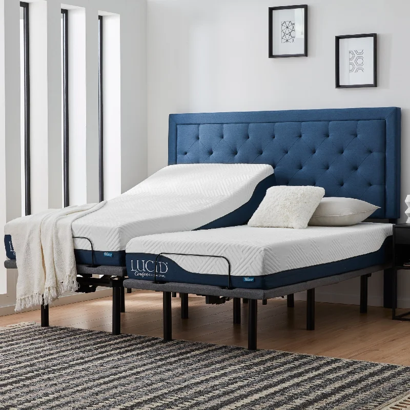 Wool - filled mattresses for natural insulation and moisture - wickingLucid Comfort Collection 10-inch Gel & Aloe Vera Hybrid Mattress and Deluxe Adjustable Bed Set Wool - filled mattresses for natural insulation and moisture - wickingLucid Comfort Collection 10-inch Gel & Aloe Vera Hybrid Mattress and Deluxe Adjustable Bed Set