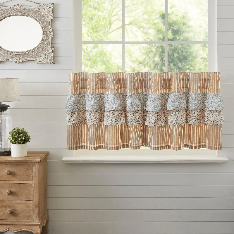 Floral - printed bed skirts for a feminine touchKaila Ticking Gold Ruffled Tier Set of 2 L24xW36 Floral - printed bed skirts for a feminine touchKaila Ticking Gold Ruffled Tier Set of 2 L24xW36