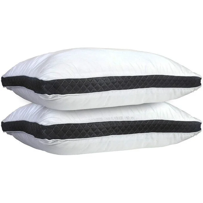 Plush Pillows for a Cozy BedQuilted Pillows For Bed/ Cotton Pillow (Set Of 2 Pillows) Dark Grey Gusseted Plush Pillows for a Cozy BedQuilted Pillows For Bed/ Cotton Pillow (Set Of 2 Pillows) Dark Grey Gusseted