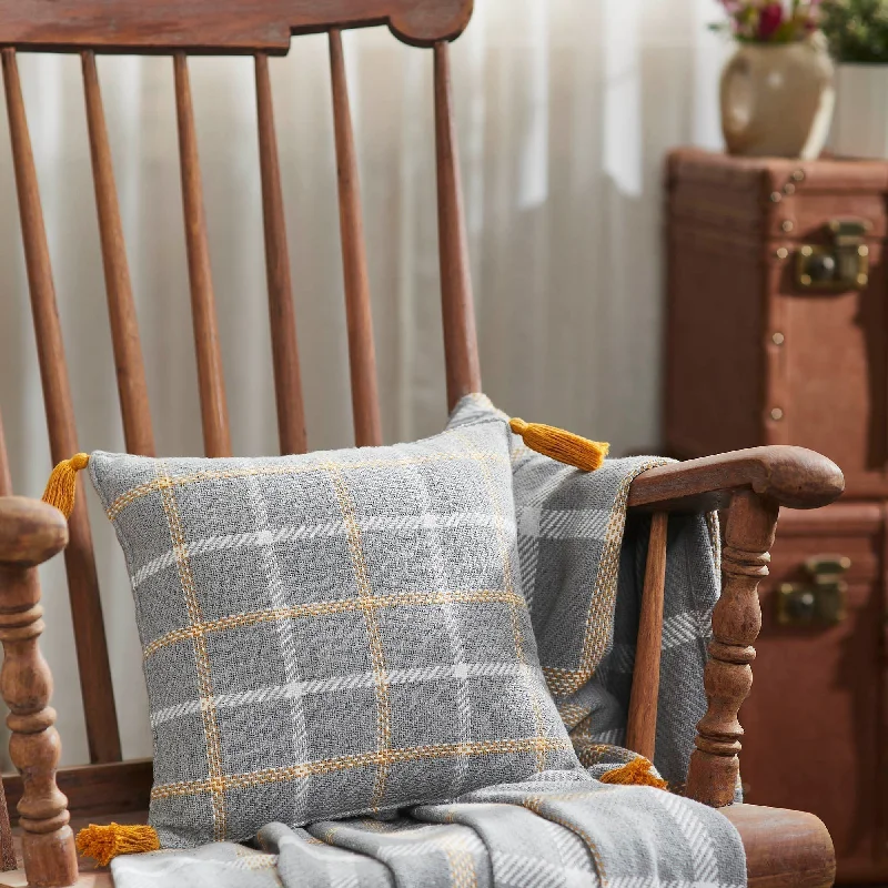Bolster Pillows for Sofa DecorationHarvest Blessings Woven Plaid Pillow 12x12