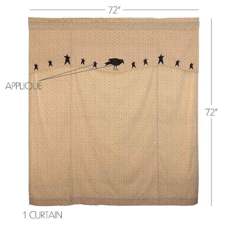 Bed skirts with a eco - friendly materialKettle Grove Shower Curtain with Attached Applique Crow and Star Valance 72x72 Bed skirts with a eco - friendly materialKettle Grove Shower Curtain with Attached Applique Crow and Star Valance 72x72
