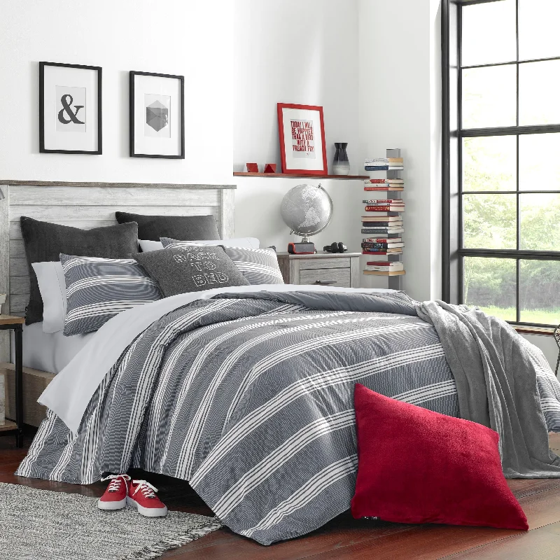 Microfiber - filled comforters that are lightweight and easy to care forNautica Craver Reversible Grey Cotton Comforter Set Microfiber - filled comforters that are lightweight and easy to care forNautica Craver Reversible Grey Cotton Comforter Set