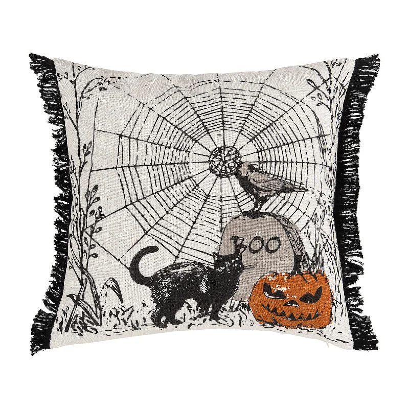 Plush Pillows for a Cozy BedJol Boo Spider Web Pillow