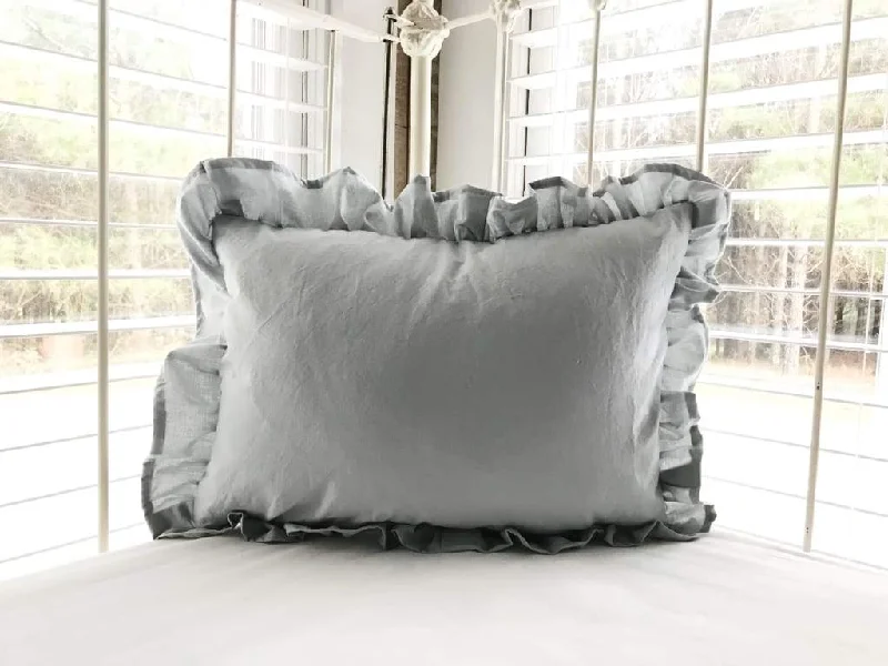Memory Foam Pillows for Neck SupportZen Grey Ruffled Crib Pillow