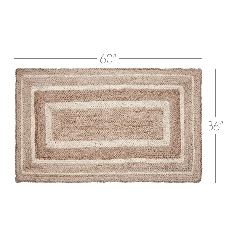 Bed skirts with a ruffled tiered designNatural & Creme Jute Rug Rect w/ Pad 36x60