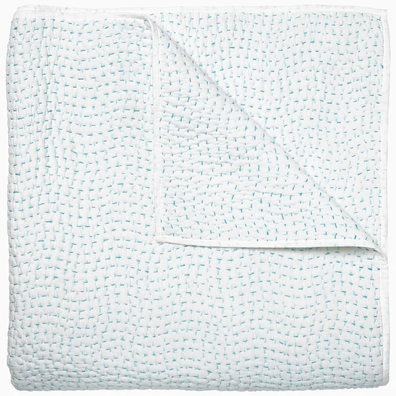Feather Pillows for a Luxurious SleepOrganic Hand Stitched Seaglass Quilt